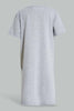 Redtag-Grey-Cat-Print-Basic-Nightshirt-Nightshirts-Girls-2 to 8 Years