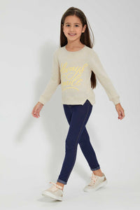 Redtag-Indigo-Basic-Knit-Jegging-Jeggings-Girls-2 to 8 Years