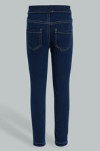 Load image into Gallery viewer, Redtag-Blue-Basic-Jegging-Colour:Darkwash,-Filter:Girls-(2-to-8-Yrs),-Girls-Jeggings,-New-In,-New-In-GIR,-Non-Sale,-PPE,-S22A,-Section:Kidswear-Girls-2 to 8 Years
