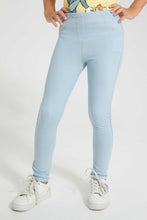 Load image into Gallery viewer, Redtag-Lightwash-Basic-Knit-Jegging-Jeggings-Girls-2 to 8 Years
