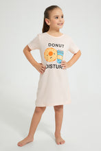 Load image into Gallery viewer, Redtag-Pink-Donut-Print-Basic-NighT-Shirt-Colour:Pink,-Filter:Girls-(2-to-8-Yrs),-Girls-Nightshirts,-New-In,-New-In-GIR,-Non-Sale,-PPE,-S22A,-Section:Kidswear-Girls-2 to 8 Years
