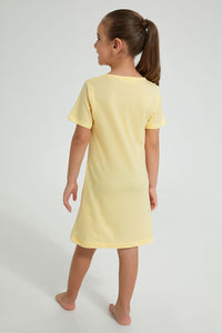 Redtag-Yellow-Owl-N-Moon-Print-Basic-NighT-Shirt-Colour:Yellow,-Filter:Girls-(2-to-8-Yrs),-Girls-Nightshirts,-New-In,-New-In-GIR,-Non-Sale,-PPE,-S22A,-Section:Kidswear-Girls-2 to 8 Years