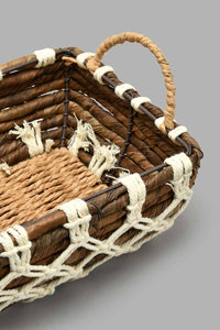 Redtag-Brown-Rectangle-Basket-Baskets-Home-Dining-