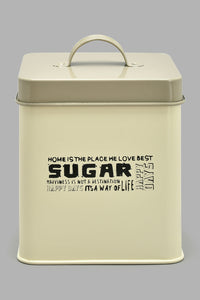 Redtag-Beige-Square-Sugar-Canister-Canisters-And-Jars-Home-Dining-