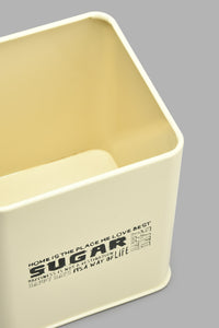 Redtag-Beige-Square-Sugar-Canister-Canisters-And-Jars-Home-Dining-