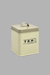 Redtag-Beige-Square-Tea-Canister-Canisters-And-Jars-Home-Dining-