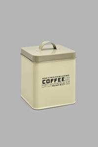 Redtag-Beige-Square-Coffee-Canister-Canisters-And-Jars-Home-Dining-