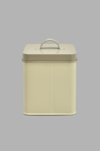 Redtag-Beige-Square-Coffee-Canister-Canisters-And-Jars-Home-Dining-