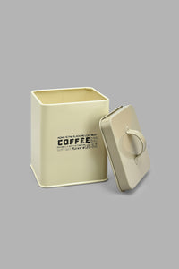 Redtag-Beige-Square-Coffee-Canister-Canisters-And-Jars-Home-Dining-