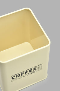 Redtag-Beige-Square-Coffee-Canister-Canisters-And-Jars-Home-Dining-