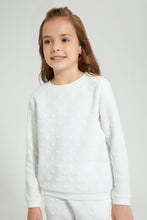 تنزيل الصورة على معرض الصور، Redtag-White-Heart-Jacquard-Jog-Suit-Jog-Sets-Girls-2 to 8 Years
