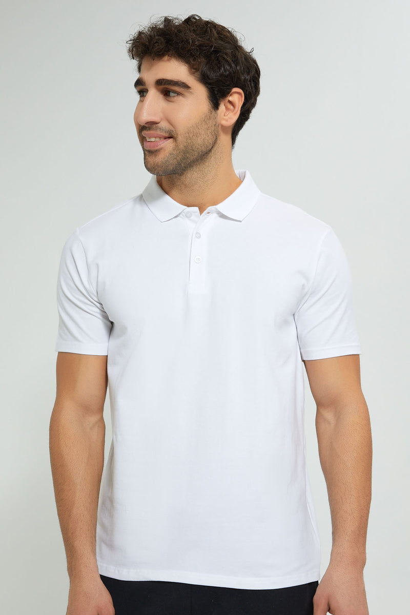 Redtag-White-Polo-T-Shirt-Polo-Shirts-Men's-