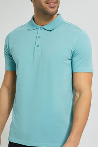 Redtag-Green-Polo-T-Shirt-Polo-Shirts-Men's-