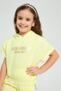 Yellow Good Energy Good Vibes Jog Suit (2 Piece)