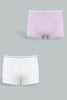 White And Purple Seamless Boyleg Brief (Pack of 2)