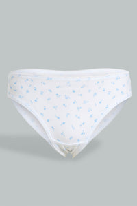 Redtag-White-And-Blue-Bikini-Brief-(Pack-of-2)-365,-Colour:Blue,-Colour:White,-ESS,-Filter:Senior-Girls-(9-to-14-Yrs),-GSR-Briefs,-New-In,-New-In-GSR,-Non-Sale,-Section:Kidswear-Senior-Girls-9 to 14 Years