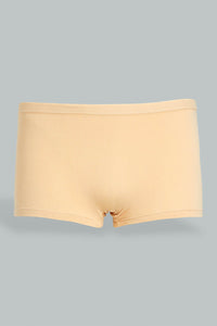 White And Beige Boyleg Brief (Pack of 2)