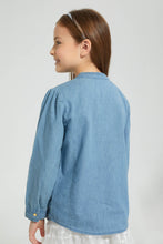 تنزيل الصورة على معرض الصور، Redtag-Denim-Frill-Front-Blouse-Colour:Denim,-Filter:Girls-(2-to-8-Yrs),-Girls-Blouses,-New-In,-New-In-GIR,-Non-Sale,-S22B,-Section:Kidswear-Girls-2 to 8 Years
