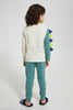 Redtag-Navy-Monster-Pyjama-Set-Pyjama-Sets-Boys-2 to 8 Years