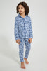Redtag-Blue-Print-Pyjama-Set-Pyjama-Sets-Boys-2 to 8 Years