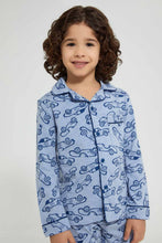 Load image into Gallery viewer, Redtag-Blue-Print-Pyjama-Set-Pyjama-Sets-Boys-2 to 8 Years
