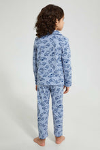 Load image into Gallery viewer, Redtag-Blue-Print-Pyjama-Set-Pyjama-Sets-Boys-2 to 8 Years
