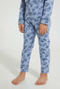 Redtag-Blue-Print-Pyjama-Set-Pyjama-Sets-Boys-2 to 8 Years