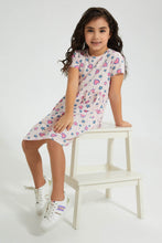 Load image into Gallery viewer, Redtag-Pink-Multi-Star-Printed-Knit-Dress-Colour:Pink,-Filter:Girls-(2-to-8-Yrs),-Girls-Dresses,-New-In,-New-In-GIR,-Non-Sale,-PPE,-S22B,-Section:Kidswear-Girls-2 to 8 Years
