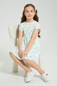 Redtag-White-Polka-Spot-Printed-Knit-Dress-Colour:White,-Filter:Girls-(2-to-8-Yrs),-Girls-Dresses,-New-In,-New-In-GIR,-Non-Sale,-PPE,-S22B,-Section:Kidswear-Girls-2 to 8 Years