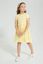 Load image into Gallery viewer, Redtag-Navy-Floral-Printed-Knit-Dress-Colour:Navy,-Filter:Girls-(2-to-8-Yrs),-Girls-Dresses,-New-In,-New-In-GIR,-Non-Sale,-PPE,-S22B,-Section:Kidswear-Girls-2 to 8 Years
