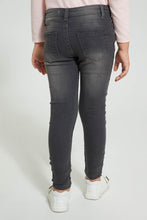 Load image into Gallery viewer, Redtag-Grey-Basic-5Pocket-Jean-Jeans-Slim-Fit-Girls-2 to 8 Years
