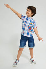 Load image into Gallery viewer, Redtag-White-Check-Spiderman-Shirt-Casual-Shirts-Boys-2 to 8 Years
