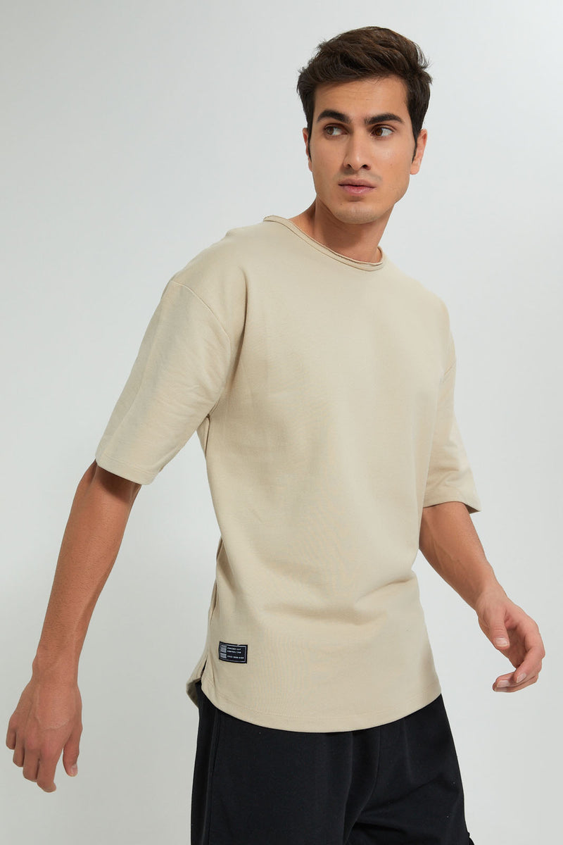 Redtag-Beige-Loungewear-T-Shirt-Loungewear-Men's-