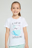 Redtag-Assorted-2Pk-Cat-Printed-Nightsuit-Pyjama-Sets-Girls-2 to 8 Years