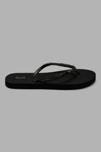 Load image into Gallery viewer, Redtag-Black-Embellished-Flip-Flop-Flip-Flops-Women&#39;s-
