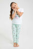 Redtag-White-Aop-Floral-Nightsuit-Pyjama-Sets-Girls-2 to 8 Years