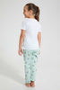 Redtag-White-Aop-Floral-Nightsuit-Pyjama-Sets-Girls-2 to 8 Years