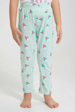 Load image into Gallery viewer, Redtag-White-Aop-Floral-Nightsuit-Pyjama-Sets-Girls-2 to 8 Years
