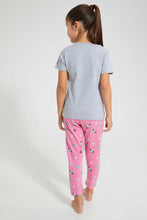 Load image into Gallery viewer, Redtag-Pink-Aop-Girl-Print-Nightsuit-Pyjama-Sets-Girls-2 to 8 Years
