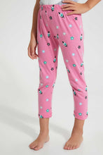 Load image into Gallery viewer, Redtag-Pink-Aop-Girl-Print-Nightsuit-Pyjama-Sets-Girls-2 to 8 Years
