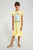 Redtag-Yellow-Aop-Print-Owl-Nightshirt-Nightshirts-Girls-2 to 8 Years