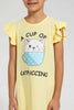 Redtag-Yellow-Aop-Print-Owl-Nightshirt-Nightshirts-Girls-2 to 8 Years