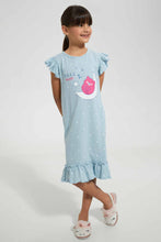 Load image into Gallery viewer, Redtag-Blue-Aop-Teddy-Print-Nightshirt-Nightshirts-Girls-2 to 8 Years
