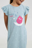Redtag-Blue-Aop-Teddy-Print-Nightshirt-Nightshirts-Girls-2 to 8 Years