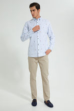 Load image into Gallery viewer, Redtag-White-Printed-Oxford-Shirt-Casual-Shirts-Men&#39;s-
