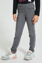 Load image into Gallery viewer, Redtag-Grey-Basic-Jegging-Jeggings-Girls-2 to 8 Years
