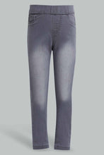 Load image into Gallery viewer, Redtag-Grey-Basic-5-Pocket-Jegging-Jeggings-Girls-2 to 8 Years
