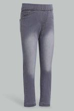Load image into Gallery viewer, Redtag-Grey-Basic-5-Pocket-Jegging-Jeggings-Girls-2 to 8 Years
