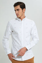 Load image into Gallery viewer, Redtag-White-Printed-Oxford-Shirt-Casual-Shirts-Men&#39;s-
