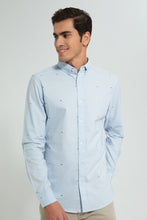 Load image into Gallery viewer, Redtag-Sky-Blue-Printed-Oxford-Shirt-Casual-Shirts-Men&#39;s-
